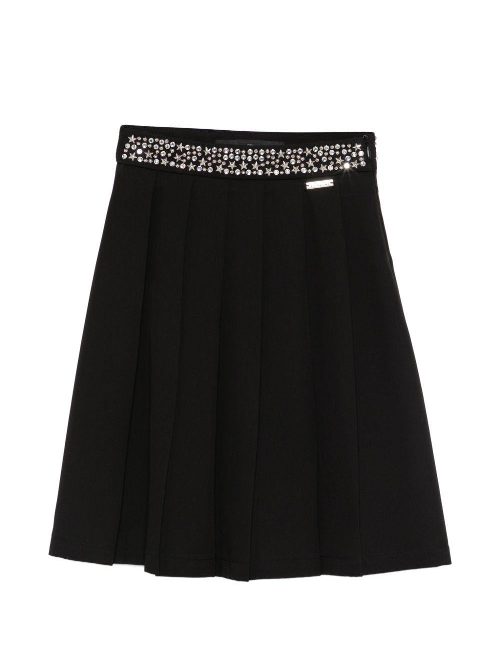 Gonna per bambina John Richmond Junior nera con decorazioni in vita RGP26180GO BLACK JOHN RICHMOND KIDS 