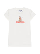 Abito per neonata Moschino Kids bianco con stampa orsetto MAV0C9LCA52 10063 MOSCHINO KIDS 