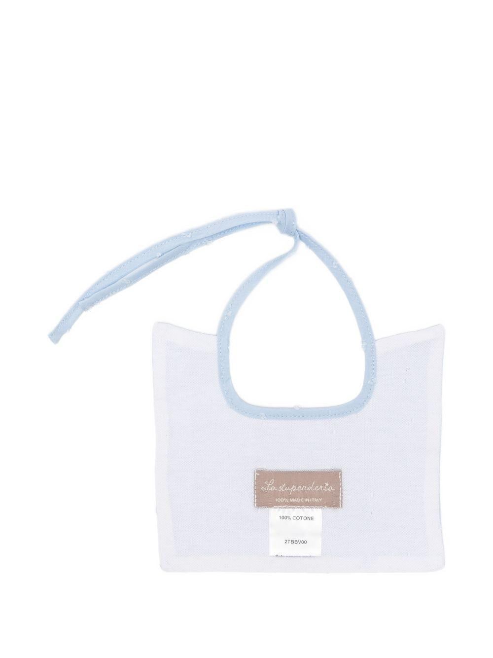 Bavaglino per neonato La Stupenderia azzurro con trama plumetis 2TBBV00 U39 LA STUPENDERIA 