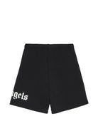 Bermuda per bambino Palm Angels Kids nero con logo PBCI006S26FLE001 110 PALM ANGELS KIDS 