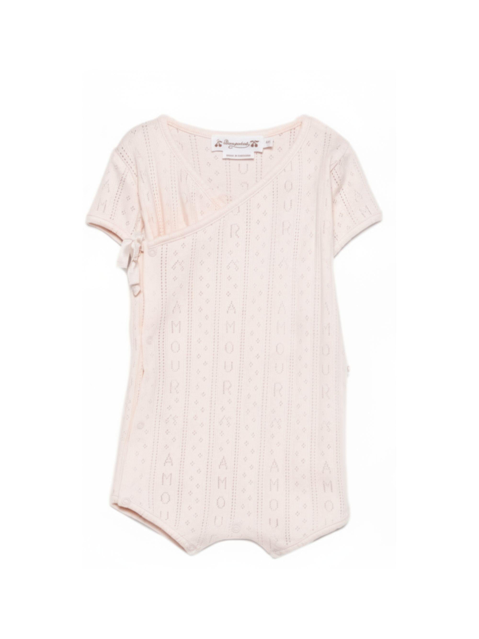 Tutina per neonata Bonpoint rosa con lavorazione a maglia S06NNIK00013 021A BONPOINT KIDS 