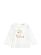 T-shirt per neonata Monnalisa Kids bianca con stampa grafica sul davanti 39H601 8002 0001 MONNALISA KIDS 