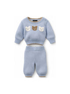Completo per neonati Monnalisa Kids azzurro con intarsio Teddy Bear 22H505 8060 0052 MONNALISA KIDS 