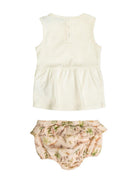 Abito in cotone per neonata Moncler Enfant con dettagli con ruches K19518M000118392E F00 MONCLER ENFANT 