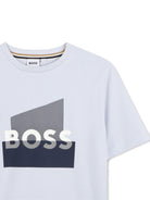 T-shirt per bambino Boss Kids azzurro con stampa grafica J52978 78K BOSS KIDS 