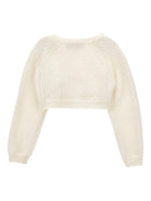 Cardigan crop per neonata Monnalisa bianco con scollo rotondo 73F800 6060 0001 MONNALISA 