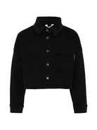 Giacca per bambina Palm Angels Kids nera con colletto PGGE007S26FAB001 110 PALM ANGELS KIDS 