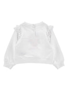 Felpa per neonata Monnalisa bianca con ricamo floreale sul davanti 39G604 7007 0099 MONNALISA KIDS 