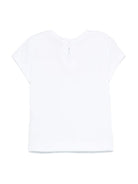 T-shirt con stampa per neonata Monnalisa bianco con apertura a goccia 39E601 5015 0099 MONNALISA 