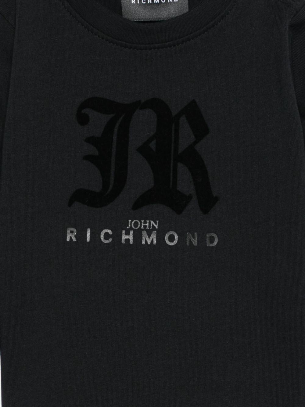 T-shirt per neonati John Richmond Junior nero con maniche lunghe RIA25004TS BLACK JOHN RICHMOND JUNIOR 