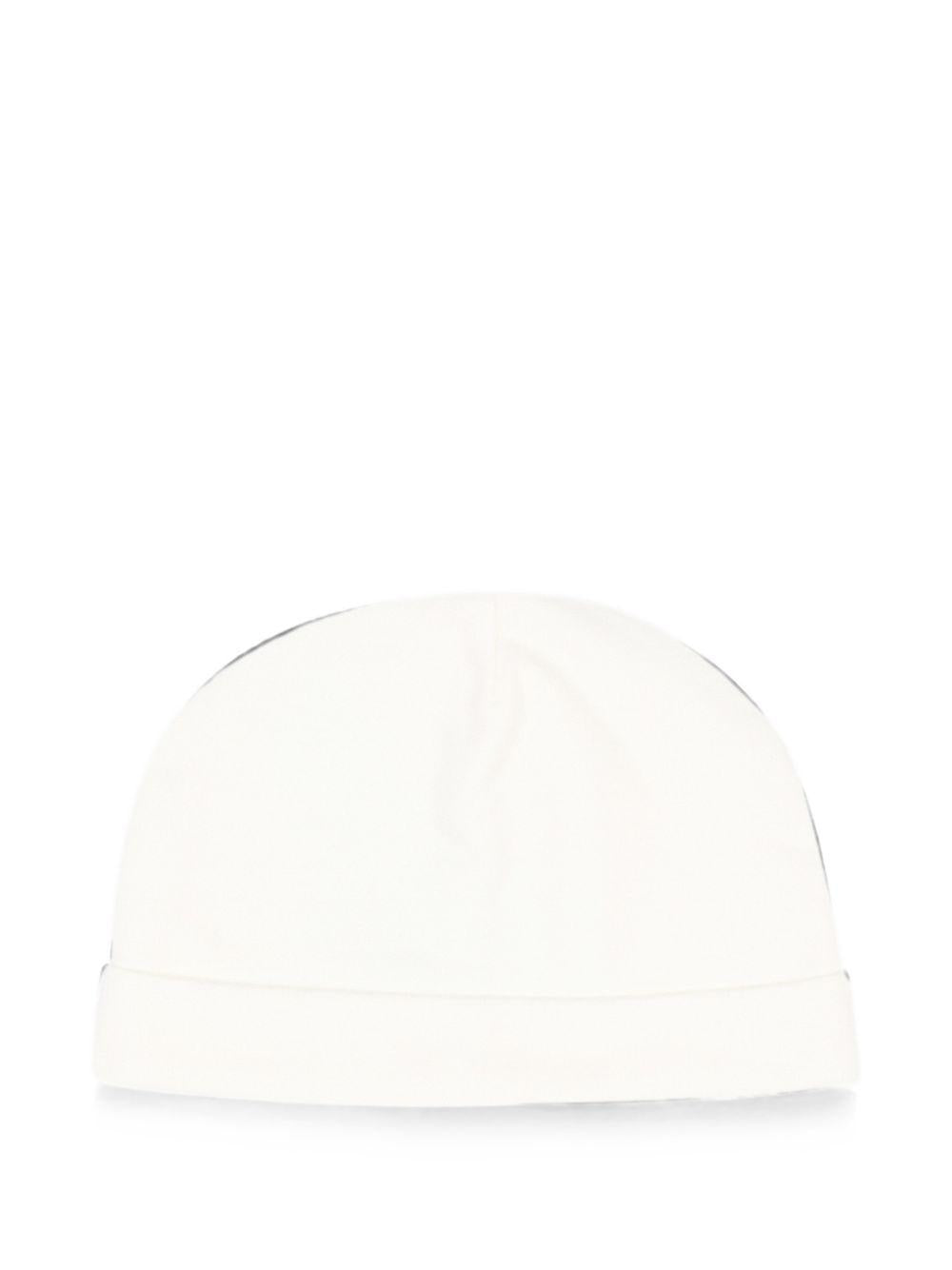 Berretto per neonati Moschino Kids bianco con dettaglio Teddy Bear MUX066LCA40 10063 MOSCHINO KIDS 