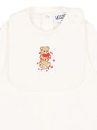 Tutina e bavaglino per neonati Moschino Kids bianchi con motivo Teddy Bear MDY01CLDA63 10063 MOSCHINO KIDS 