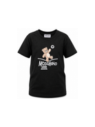T-shirt per bambini Moschino Kids nera con motivo Teddy Bear HUM05XLAA20 60100 MOSCHINO KIDS 