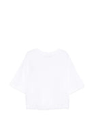 T-shirt per bambina MSGM Kids bianca con orlo con coulisse S6MSJGTH106 001 MSGM KIDS 