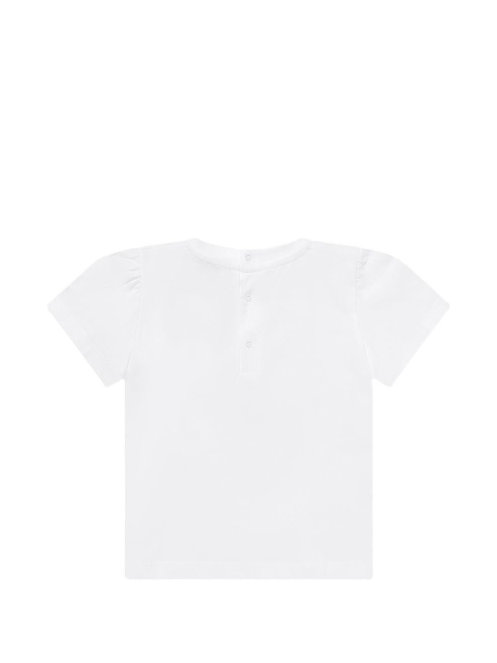 T-shirt per neonata Moschino Kids bianca con stampa orsetto MDM03NLAA02 10101 MOSCHINO KIDS 
