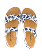 Sandali per bambina Monnalisa bianco con stampa a cuore blu 8CE008 5720 9956 MONNALISA KIDS 