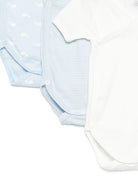 Set di tre tutine per neonato Petit Bateau azzurre con motivo balene A0FAR 00 PETIT BATEAU KIDS 