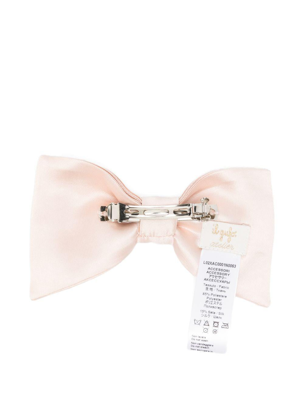 Fermaglio per capelli per bambina Il Gufo rosa a forma di fiocco L02XAC0001N0063 304 IL GUFO 