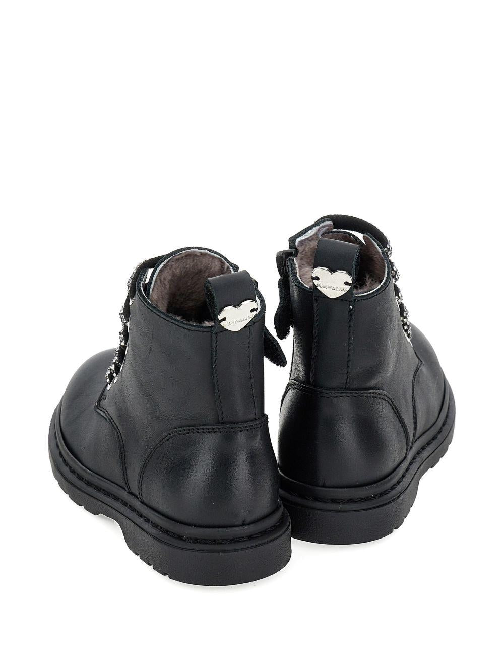 Stivaletti per bambina Monnalisa Kids neri con cinturini con cristalli 8CH001 8782 0050 MONNALISA KIDS 