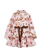Abito per bambina Monnalisa Kids rosa con stampa grafica all-over 11H912 8622 094F MONNALISA KIDS 