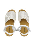 Sandali per bambina Monnalisa bianchi con decorazione con glitter 87G003 7711 G001 MONNALISA KIDS 