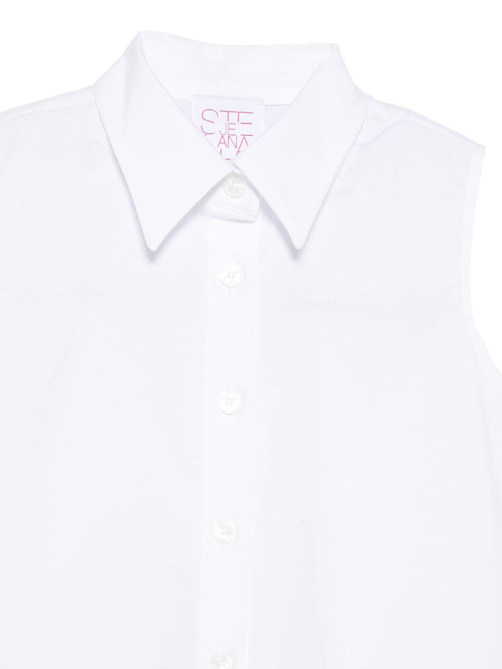 Camicia per bambina Stella Jean Kids bianca con colletto classico SS26SJB614 0001 STELLA JEAN KIDS 