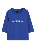 T-shirt per neonato Givenchy Kids blu con logo frontale H30888 865 GIVENCHY KIDS 