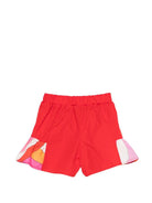 Shorts per neonata Emilio Pucci Junior rossi con inserti decorati PY6039 Z3718 412 EMILIO PUCCI KIDS 