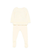 Set maglioncino e pantaloni per neonata Paz Rodriguez giallo con dettaglio lavorazione a pointelle 103-123518 0501 PaZ RODRIGUEZ KIDS 