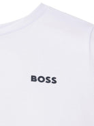 T-shirt da bambino Boss Kids bianca con stampa con logo J25P23 10P BOSS KIDS 