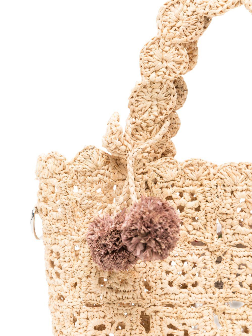 Borsa a spalla per bambina Bonpoint beige con lavorazione all'uncinetto S06GBAW00012 006 BONPOINT 