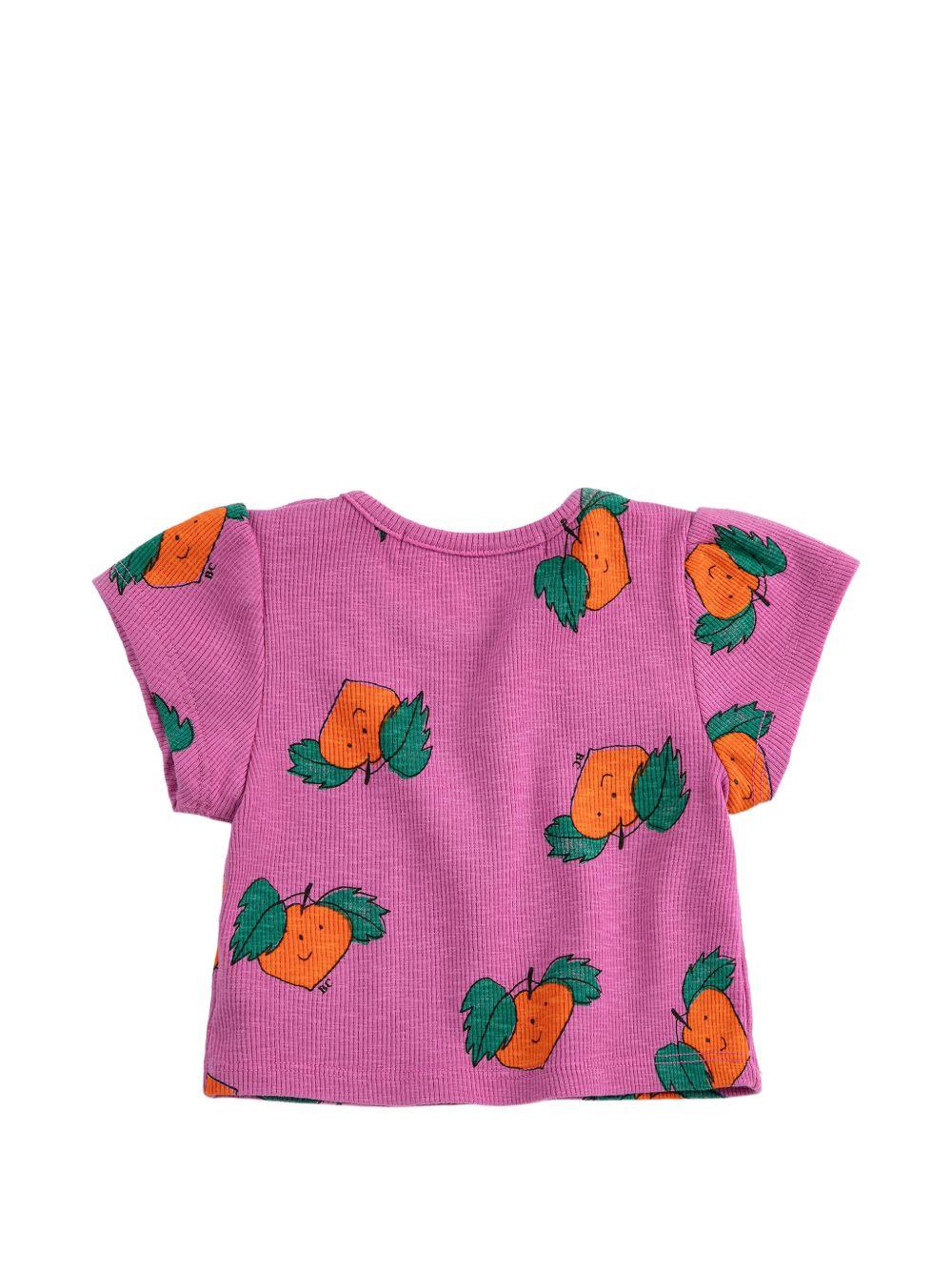 T-shirt per neonata Bobo Choses fucsia con stampa grafica rapa B126AB022 561 BOBO CHOSES KIDS 