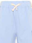 Shorts per bambino Palm Angels Kids azzurri con chiusura a coulisse PBCL004S26FLE001 960 PALM ANGELS KIDS 