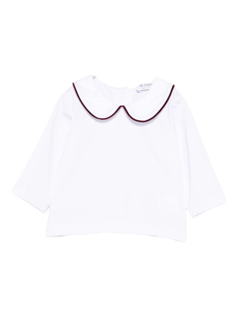 Blusa per neonati Jesurum Baby bianca con colletto con dettaglio rosso CITRINO VAR.4104 JESURUM 