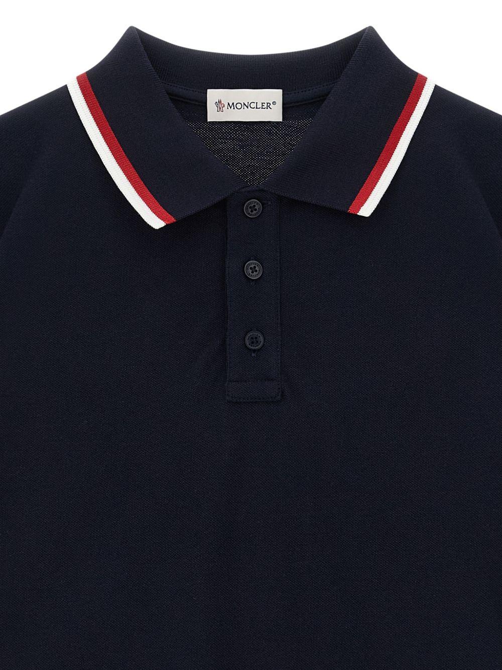 T-shirt per bambino Moncler Enfant blu con dettagli tricolore L19548A000038496W 778 MONCLER KIDS 
