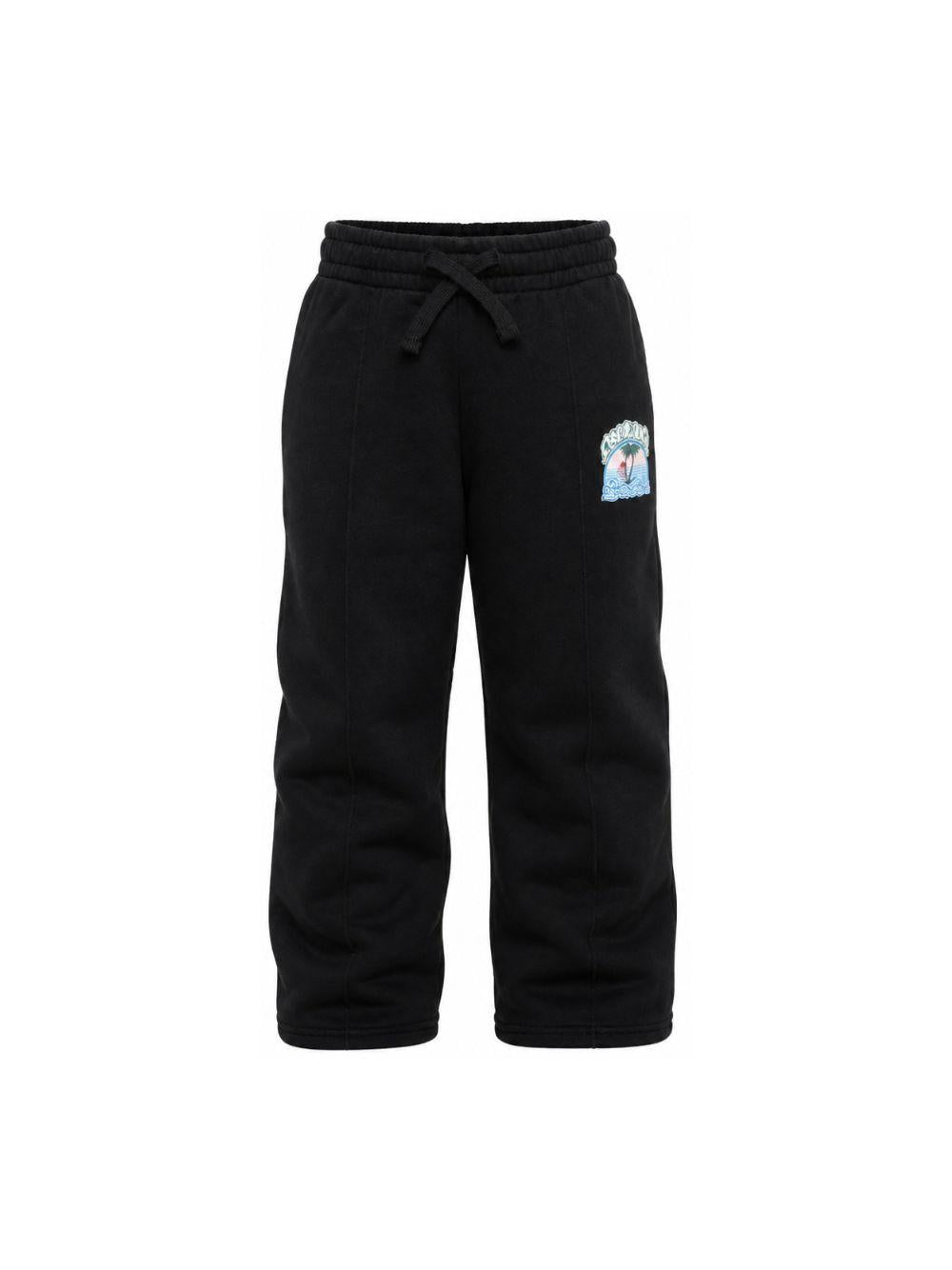 Pantaloni sportivi per bambino Casablanca Kids neri con applicazione laterale KPF26JTR26501 PALM CASABLANCA KIDS 