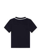 T-shirt per bambino Emporio Armani Kids blu con logo sul davanti EB000910 AF10127 UB118 EMPORIO ARMANI KIDS 