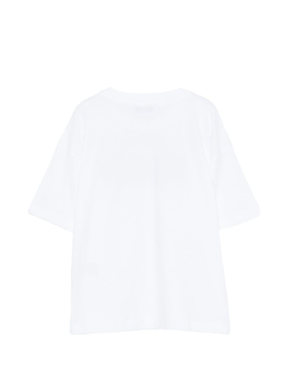 T-shirt per bambina MSGM Kids bianca con applicazione logo S6MSJGTH087 001 MSGM KIDS 