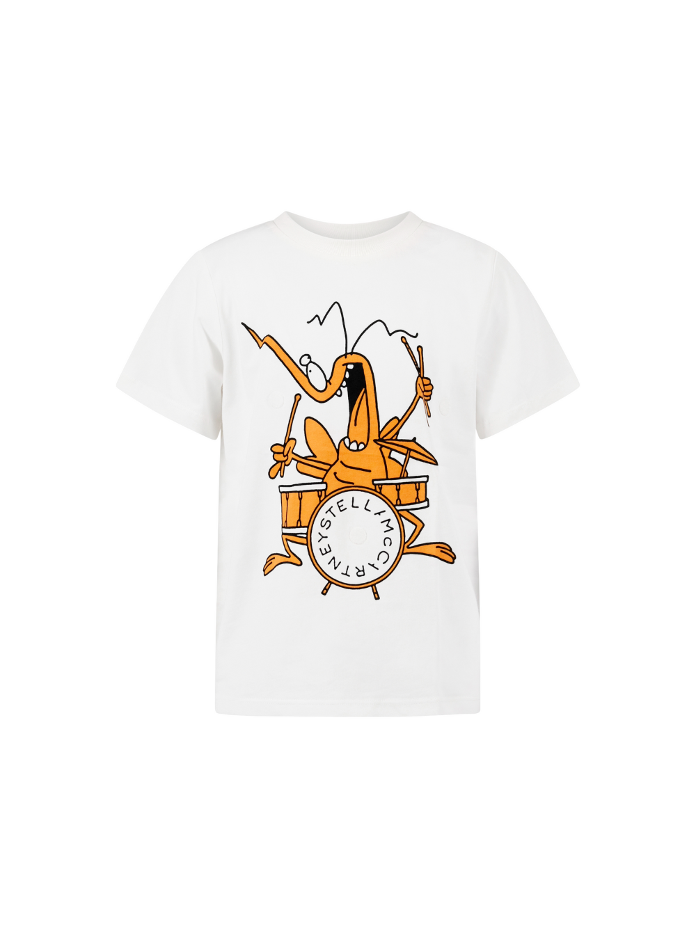T-shirt per bambino Stella McCartney Kids bianca con stampa grafica sul davanti TY8P31 Z0434 101 STELLA McCARTNEY KIDS 