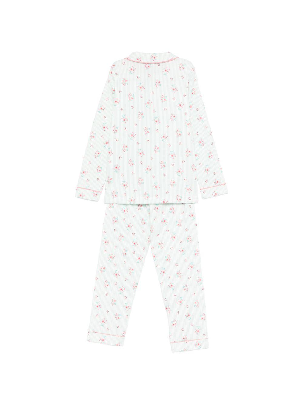 Pigiama per bambina Petit Bateau azzurro con stampa floreale A0F1H 02 PETIT BATEAU 