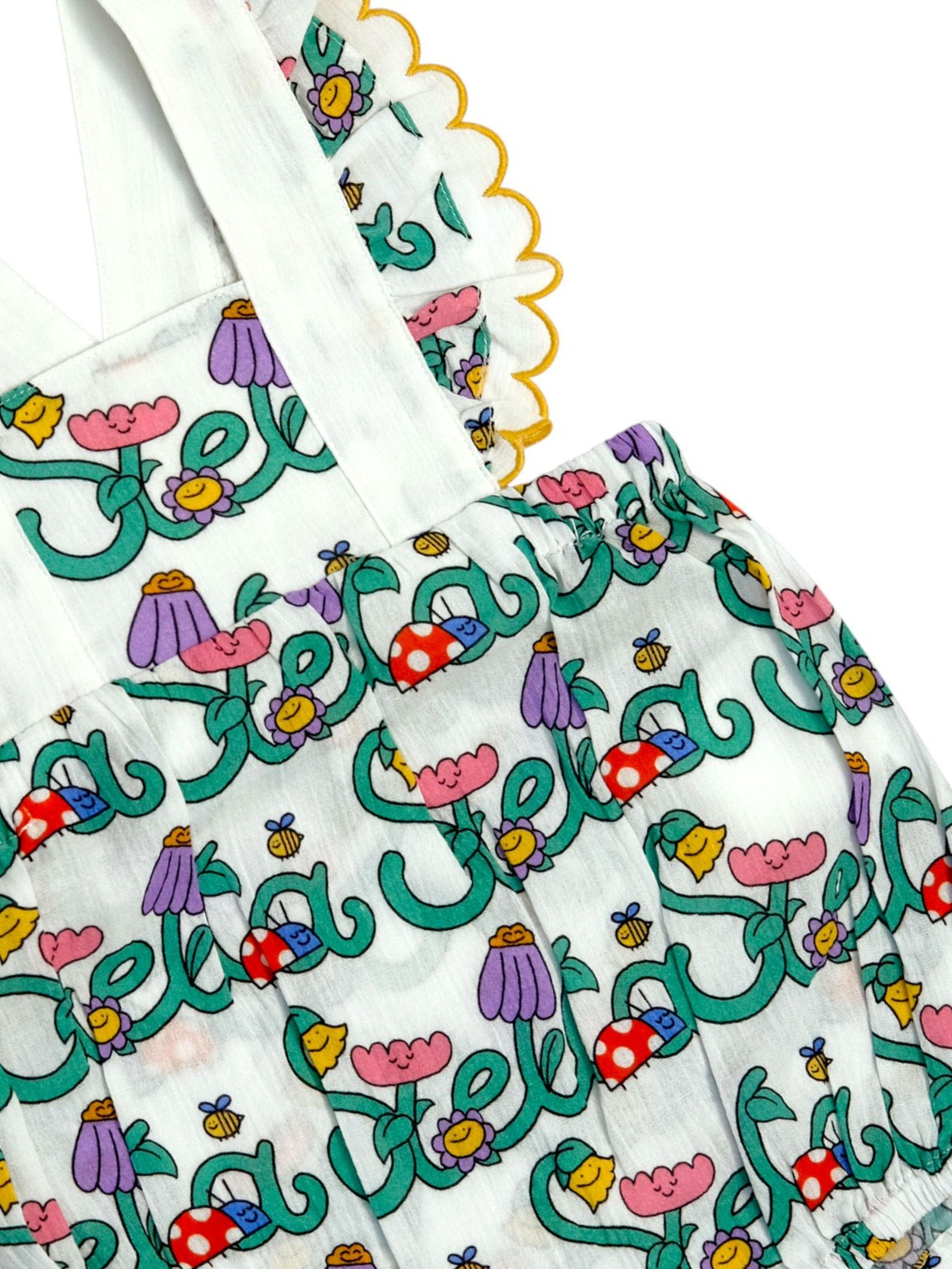 Salopette per neonata Stella McCartney Kids bianco con stampa logo all-over TYA001 Z3599 101MC STELLA McCARTNEY KIDS 