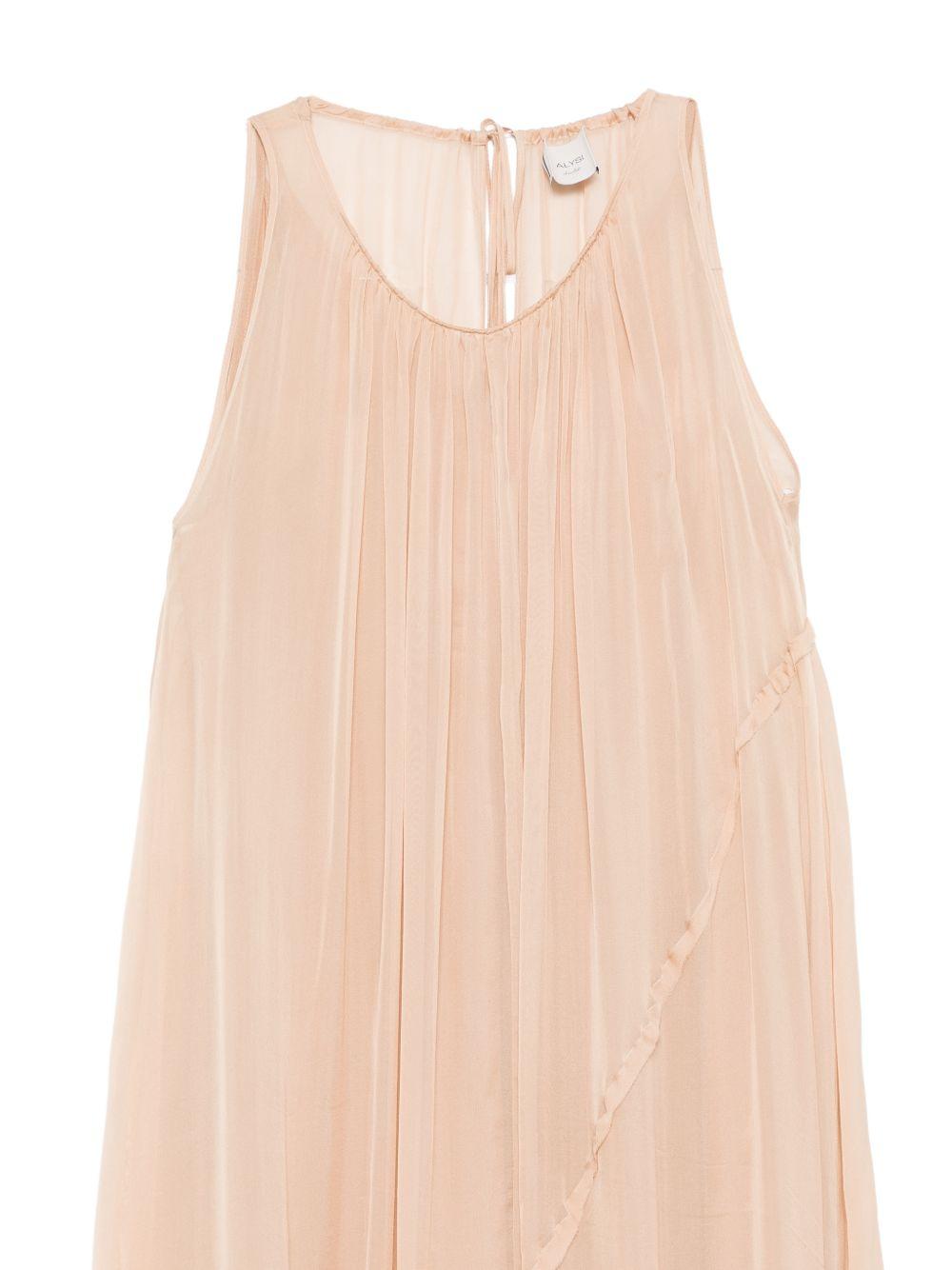 Abito a pannelli arricciati Alysi rosa chiaro senza maniche 116341 P6214 PELLE ALYSI 