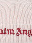 Berretto per bambina Palm Angels Kids rosa a coste con logo ricamato PGLC006F25KNI001 3B27 PALM ANGELS KIDS 