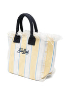 Borsa Colette MC2 Saint Barth bianca e giallo con motivo a righe COL0001 02600L MC2 ST. BARTH KIDS 