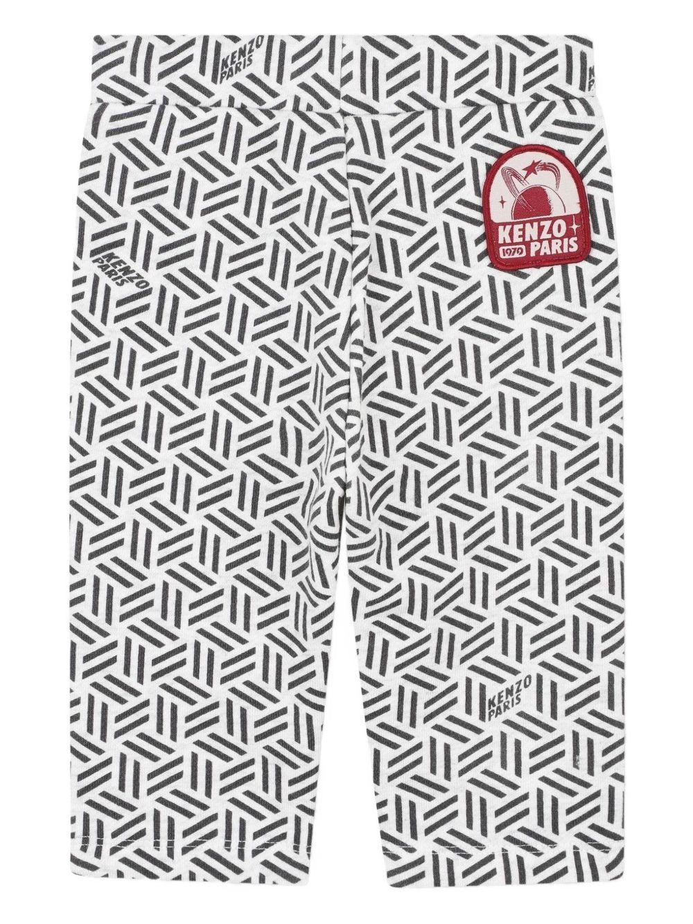 Completo tuta sportiva per neonato Kenzo Kids grigio con motivo con ricamo geometrico K61287 A42 KENZO KIDS 
