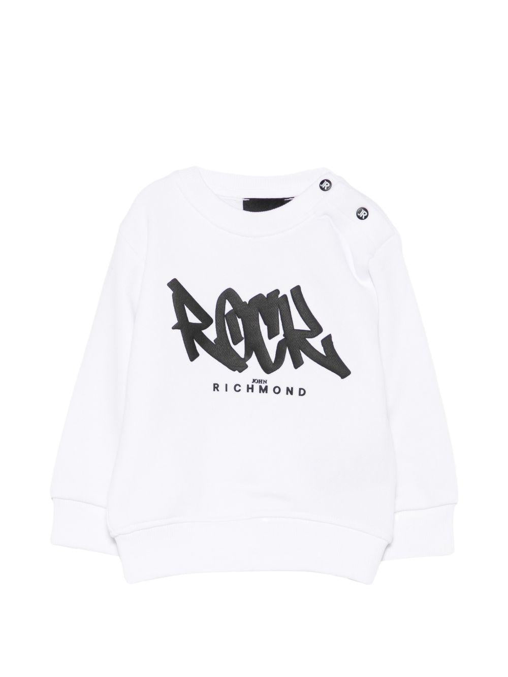 Felpa per neonato John Richmond Junior bainca con logo sul davanti RIP26077FE WHITE JOHN RICHMOND KIDS 