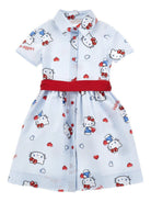 Abito per bambina Monnalisa azzurro con motivo a righe 11G918 7605 9958 MONNALISA 