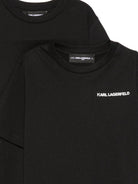 Set di due t-shirt per bambino Karl Lagerfeld Kids nero con logo sul petto Z31469 09B KARL LAGERFELD KIDS 