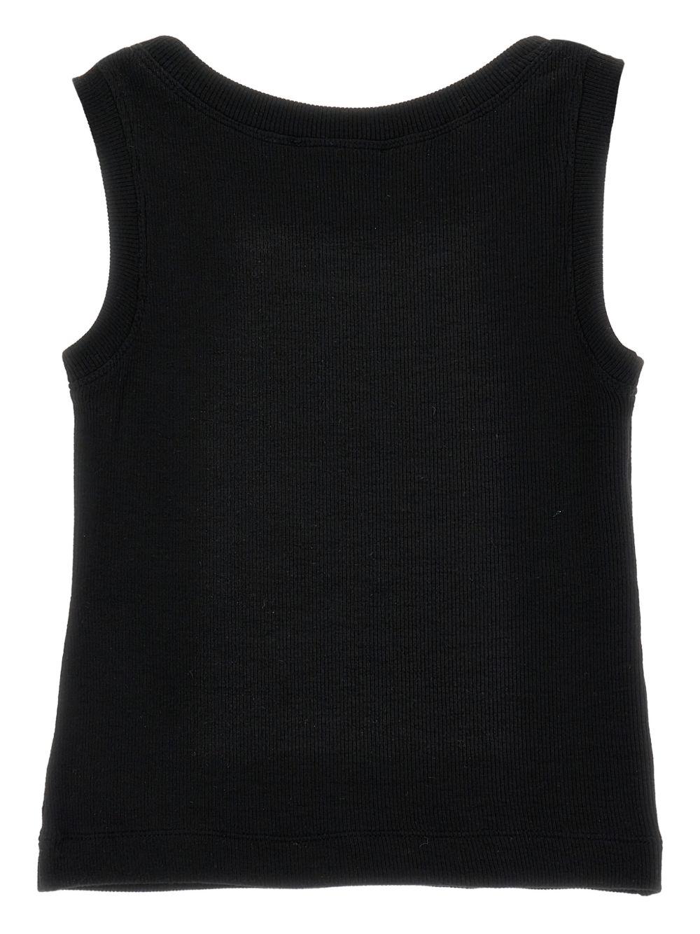 Canotta per bambina Monnalisa nera con placca con logo 17G601 7212 0050 MONNALISA KIDS 
