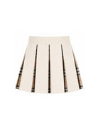 Gonna plissettata per bambina Burberry Kids beige in misto lana Check 8125915 A1452 BURBERRY KIDS 